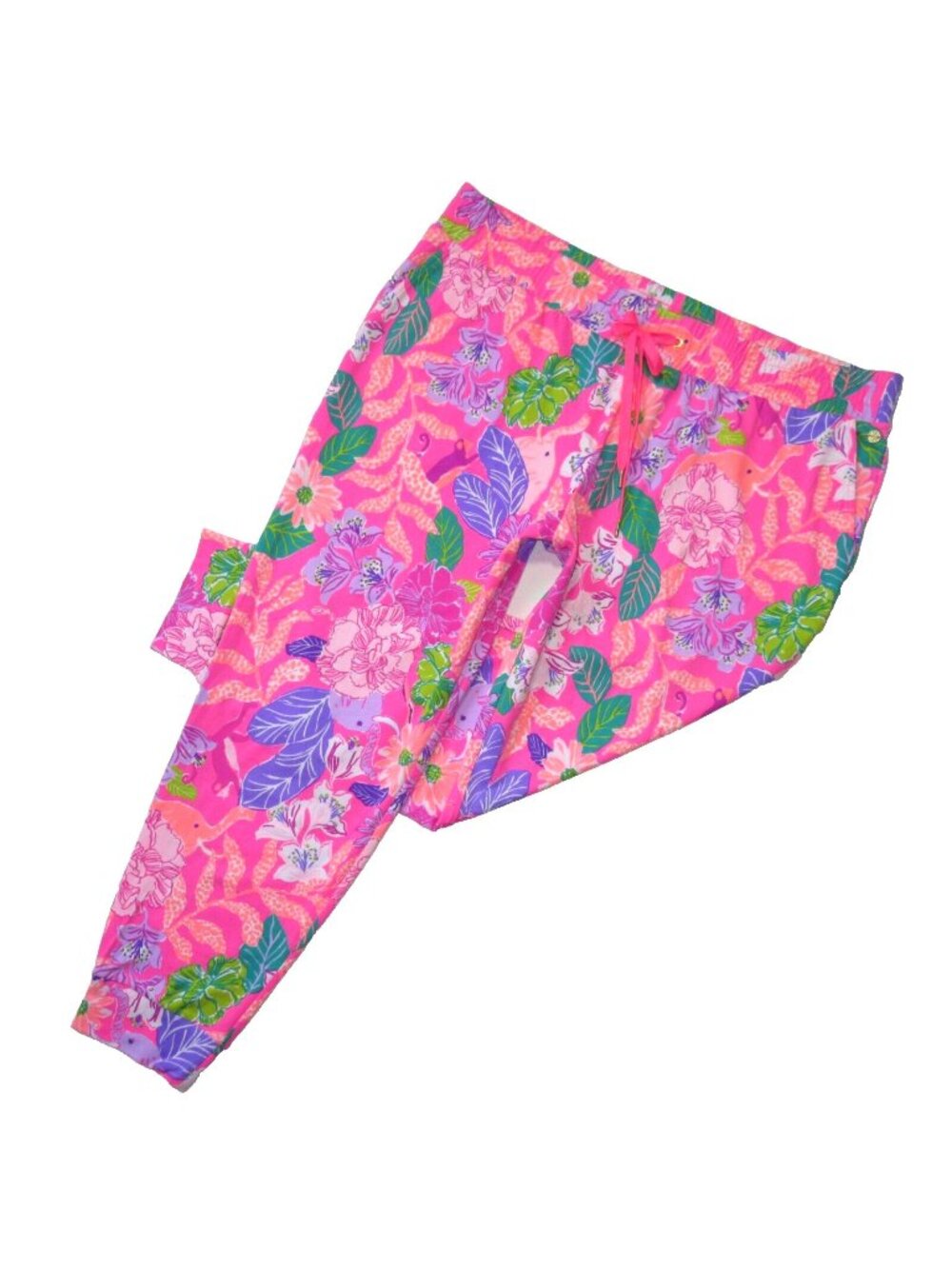 NWT Lilly Pulitzer Lillabeth in Pink Isle Best Of Friends Jersey Jogger Pants XL
